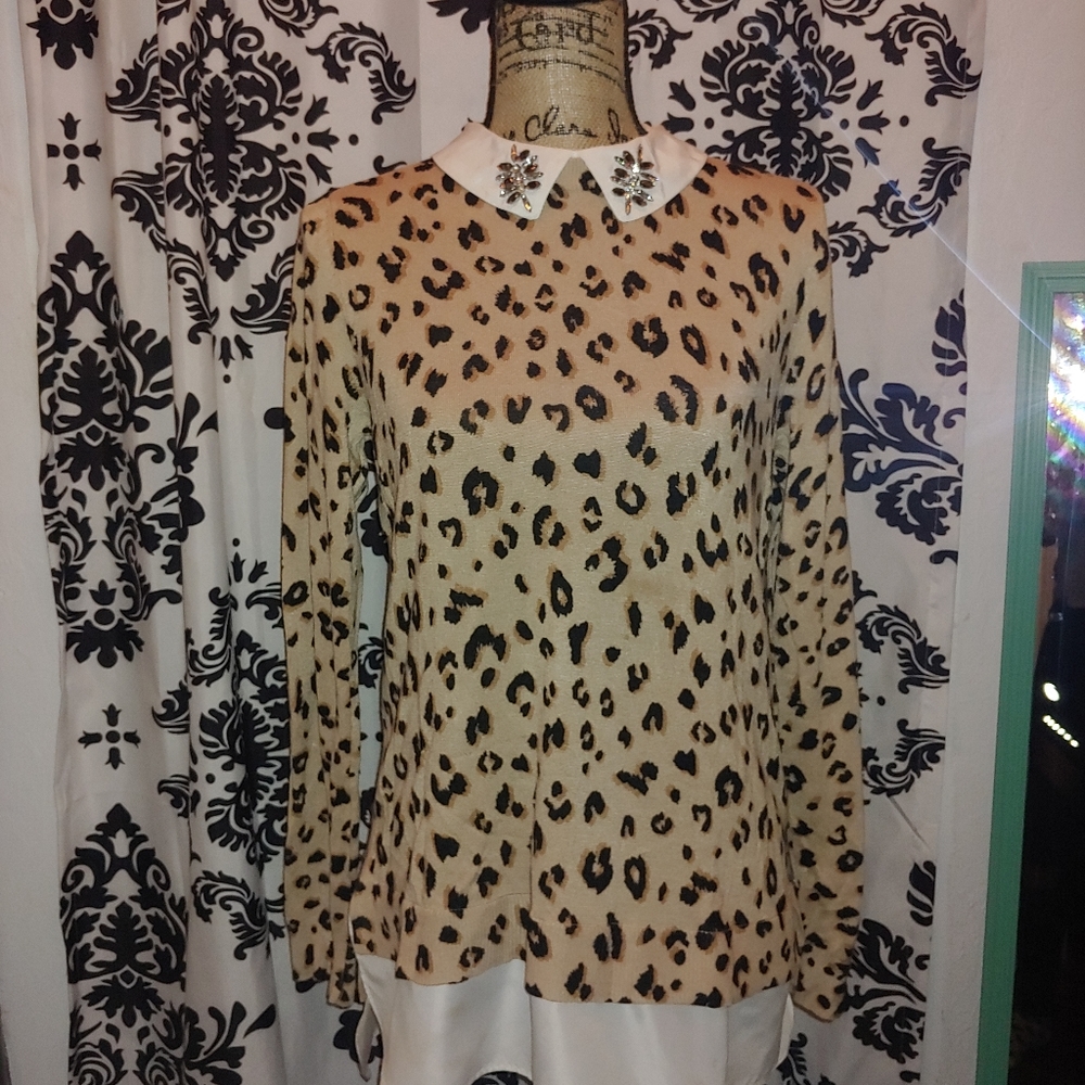 Leopard sweater bling